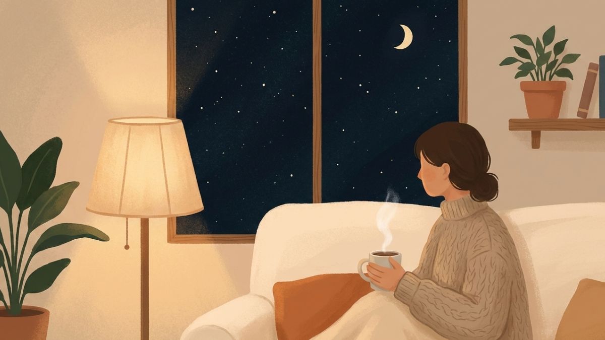 Ilustración sobre cómo manejar la soledad y encontrar paz en el hogar tras una separación.