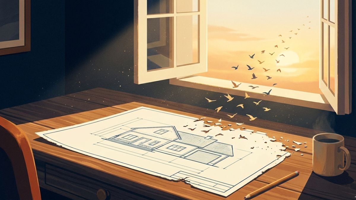 Ilustración sobre el duelo por la pérdida de un proyecto o sueño no cumplido.