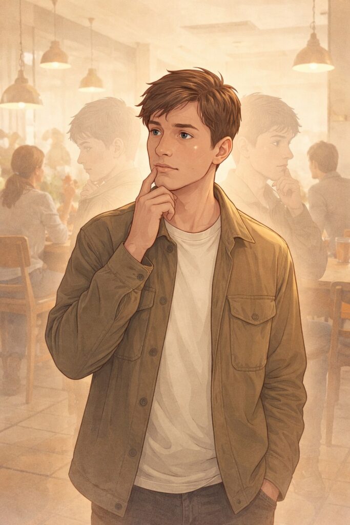 Persona experimentando una sensación de familiaridad extraña en un momento cotidiano