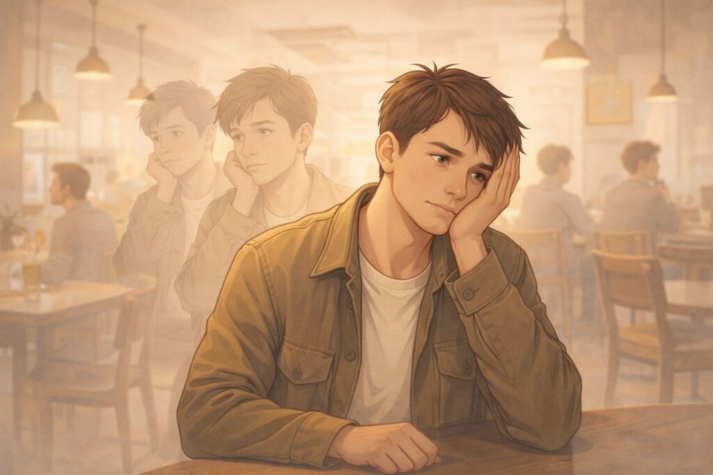 Persona reflexiva sintiendo que las situaciones se repiten y le generan inquietud