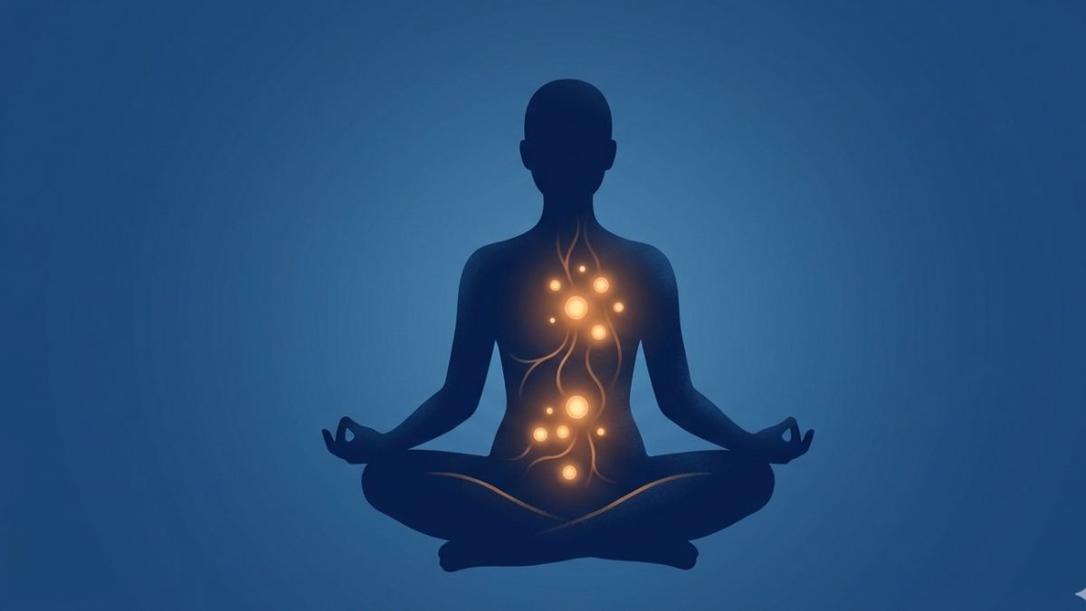 Ilustración del mapa corporal del dolor físico durante el duelo y el luto, mostrando áreas de tensión en el pecho, estómago y cabeza.